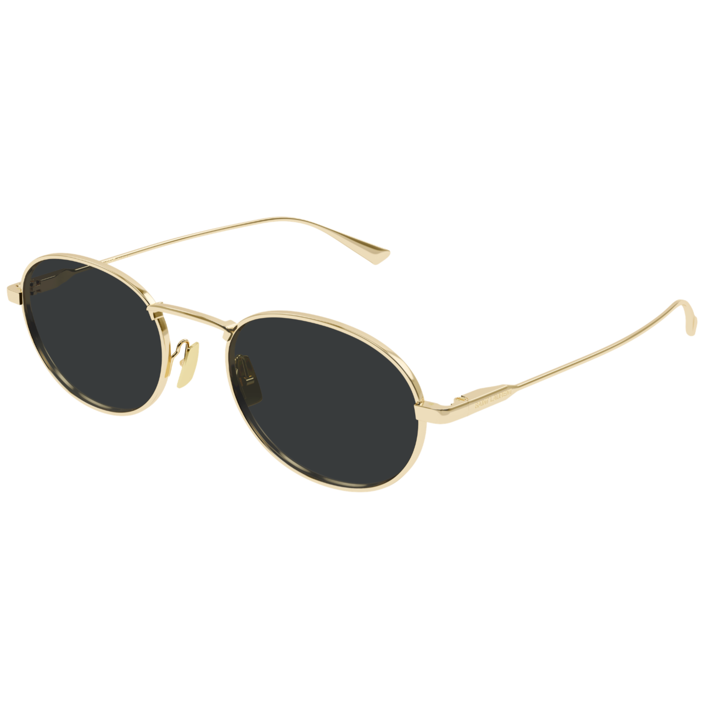 Saint Laurent SL 799 Silver Oval Metal Sunglasses With Grey Lenses