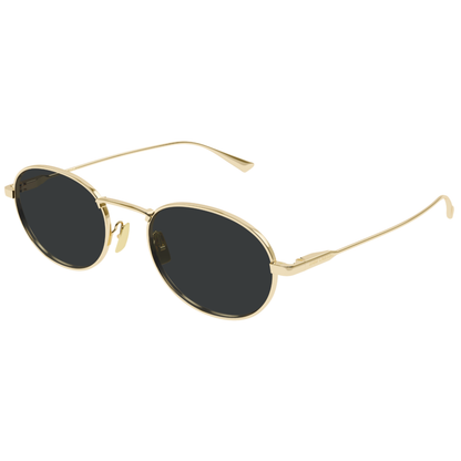 Saint Laurent SL 799 Silver Oval Metal Sunglasses With Grey Lenses