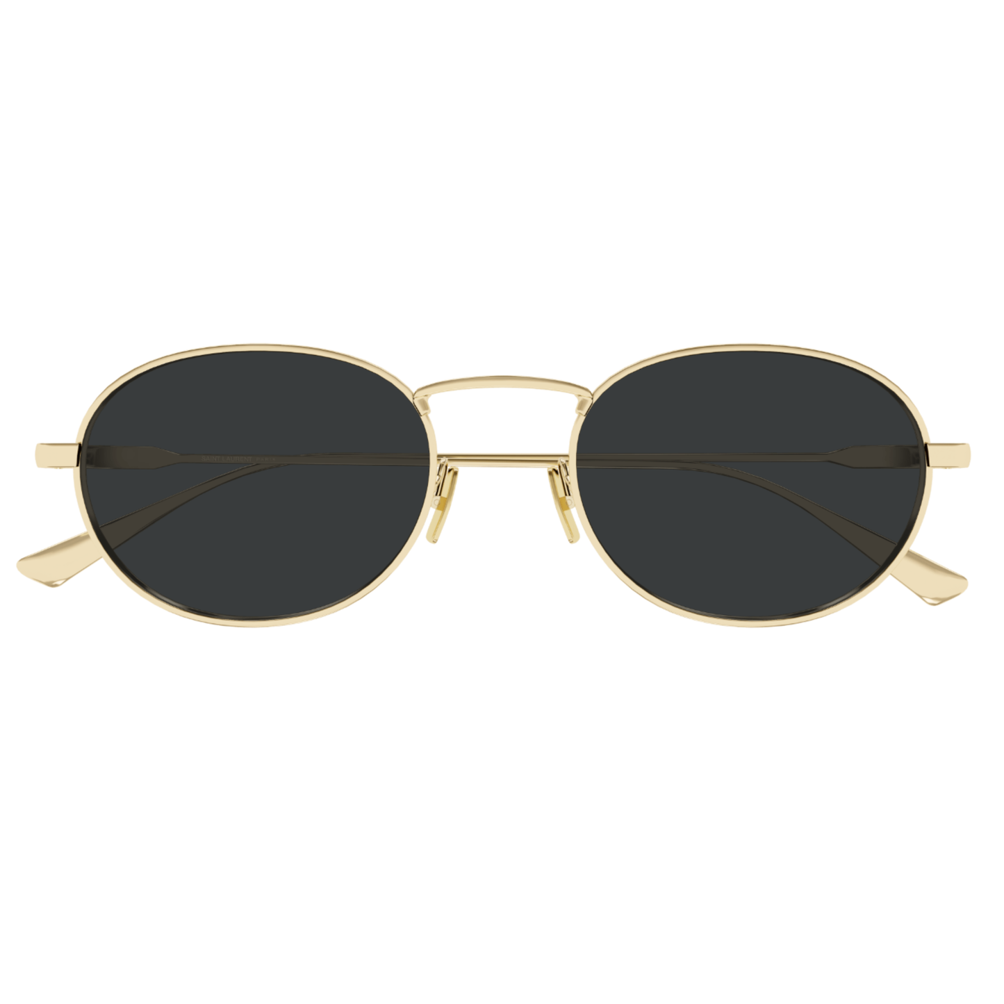 Saint Laurent SL 799 Silver Oval Metal Sunglasses With Grey Lenses