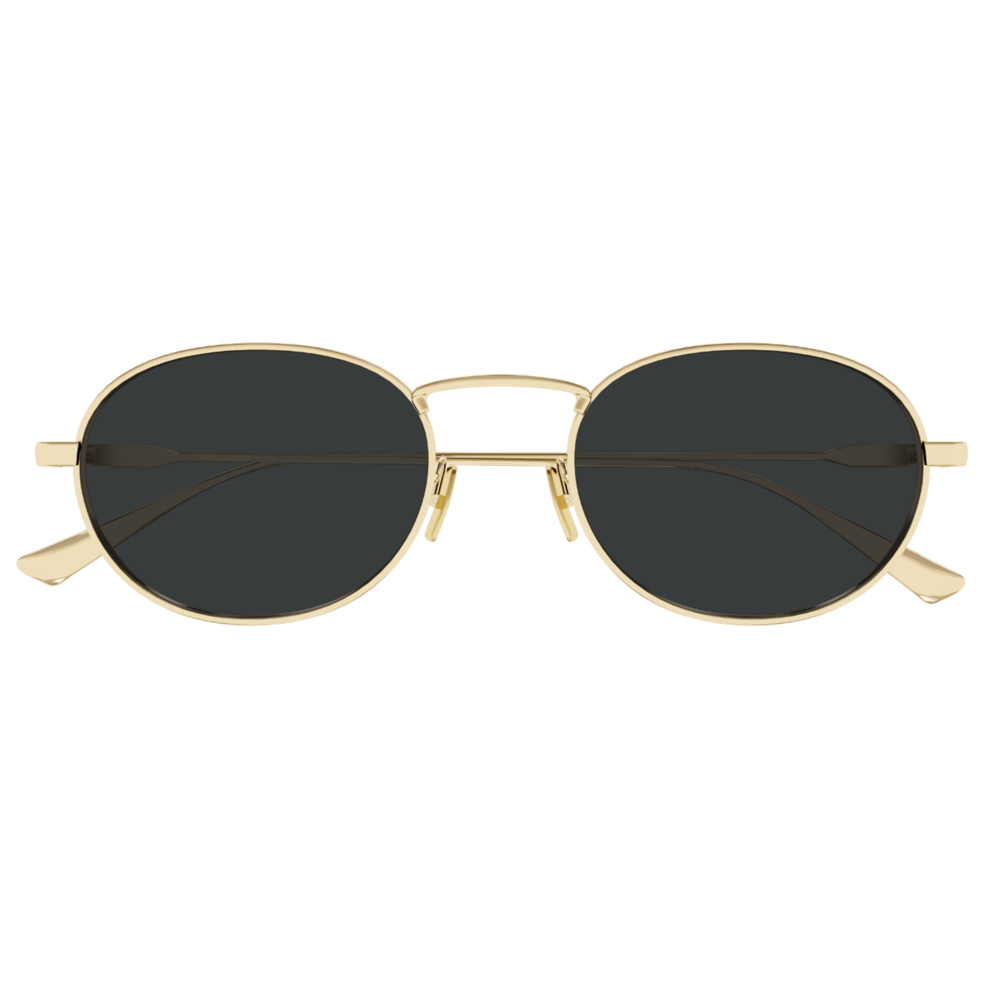 Saint Laurent SL 799 Silver Oval Metal Sunglasses With Grey Lenses