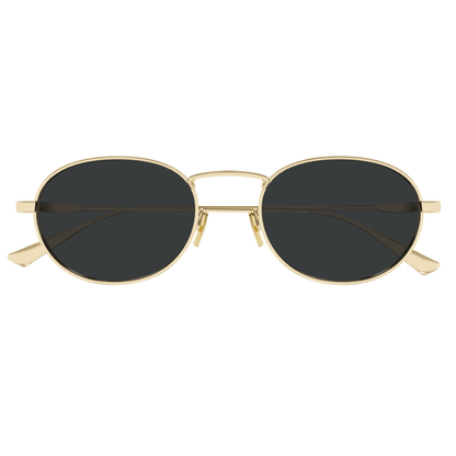 Saint Laurent SL 799 Silver Oval Metal Sunglasses With Grey Lenses
