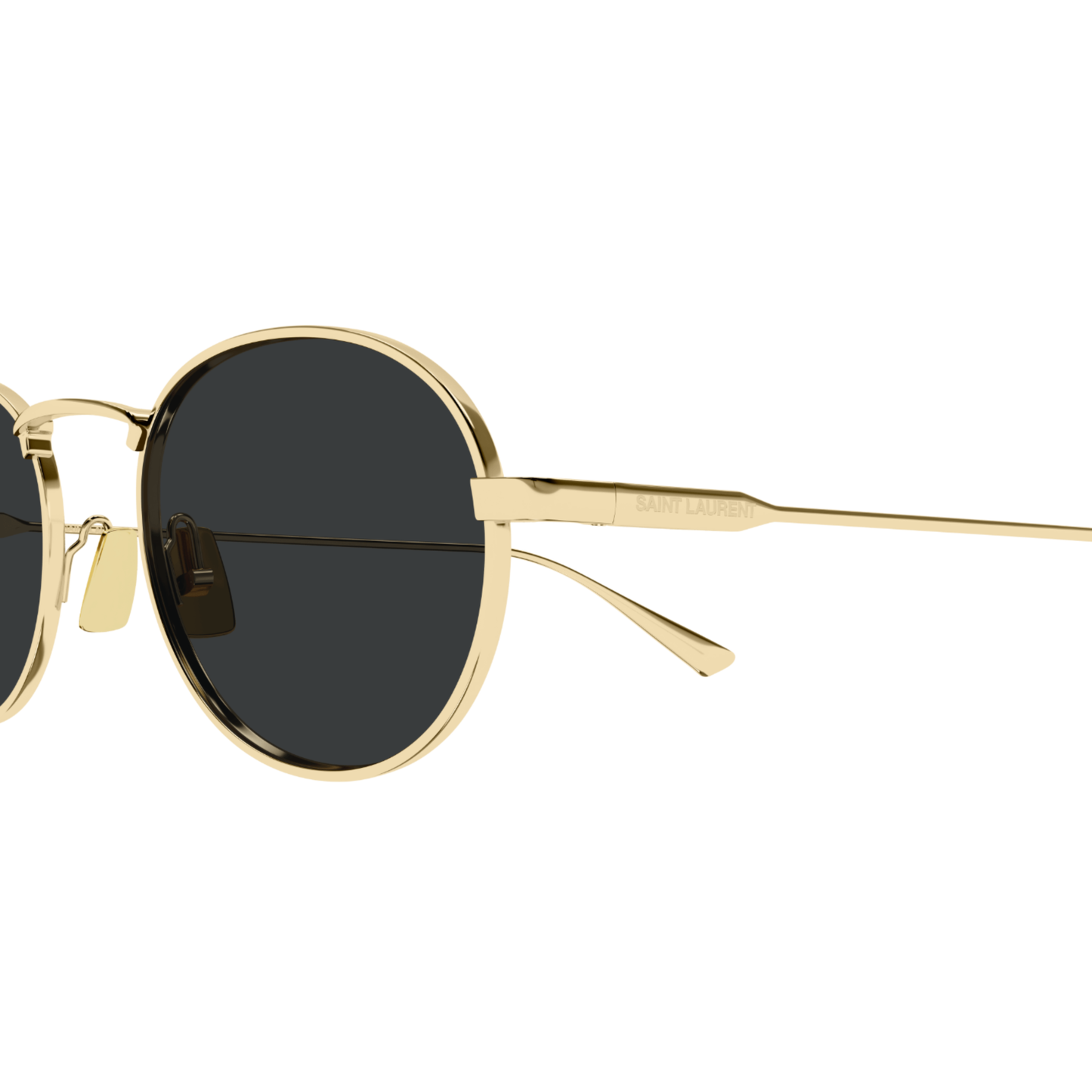 Saint Laurent SL 799 Silver Oval Metal Sunglasses With Grey Lenses