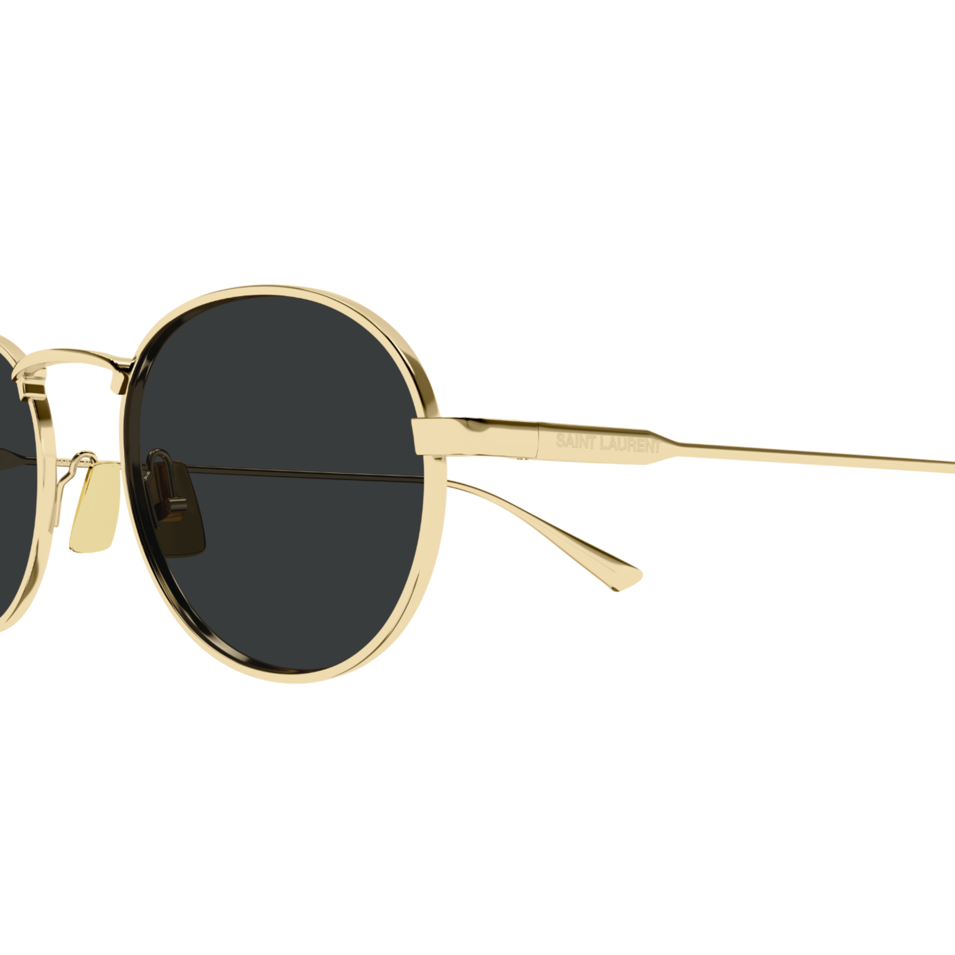 Saint Laurent SL 799 Silver Oval Metal Sunglasses With Grey Lenses