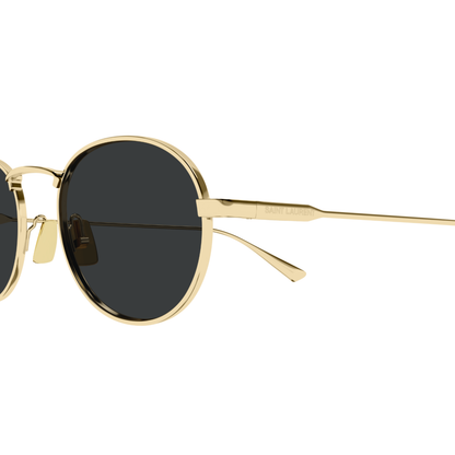 Saint Laurent SL 799 Silver Oval Metal Sunglasses With Grey Lenses