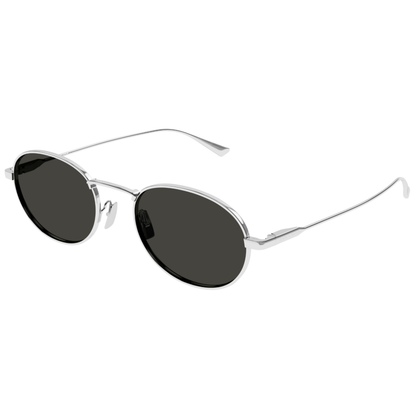 Saint Laurent SL 799 Silver Oval Metal Sunglasses With Grey Lenses