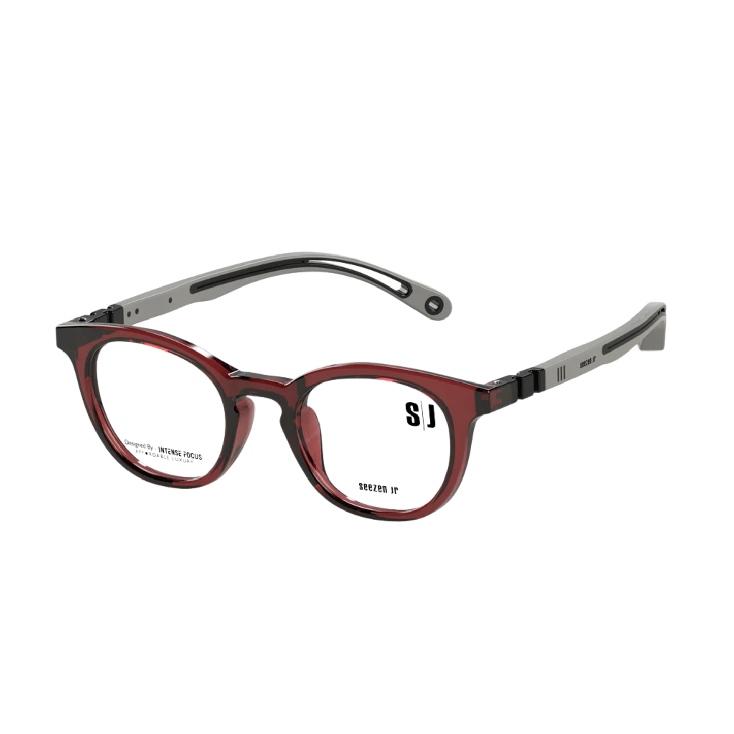 Seezen Jr Glam Junior-02 kids acetate round full-rim optical three-quarter view