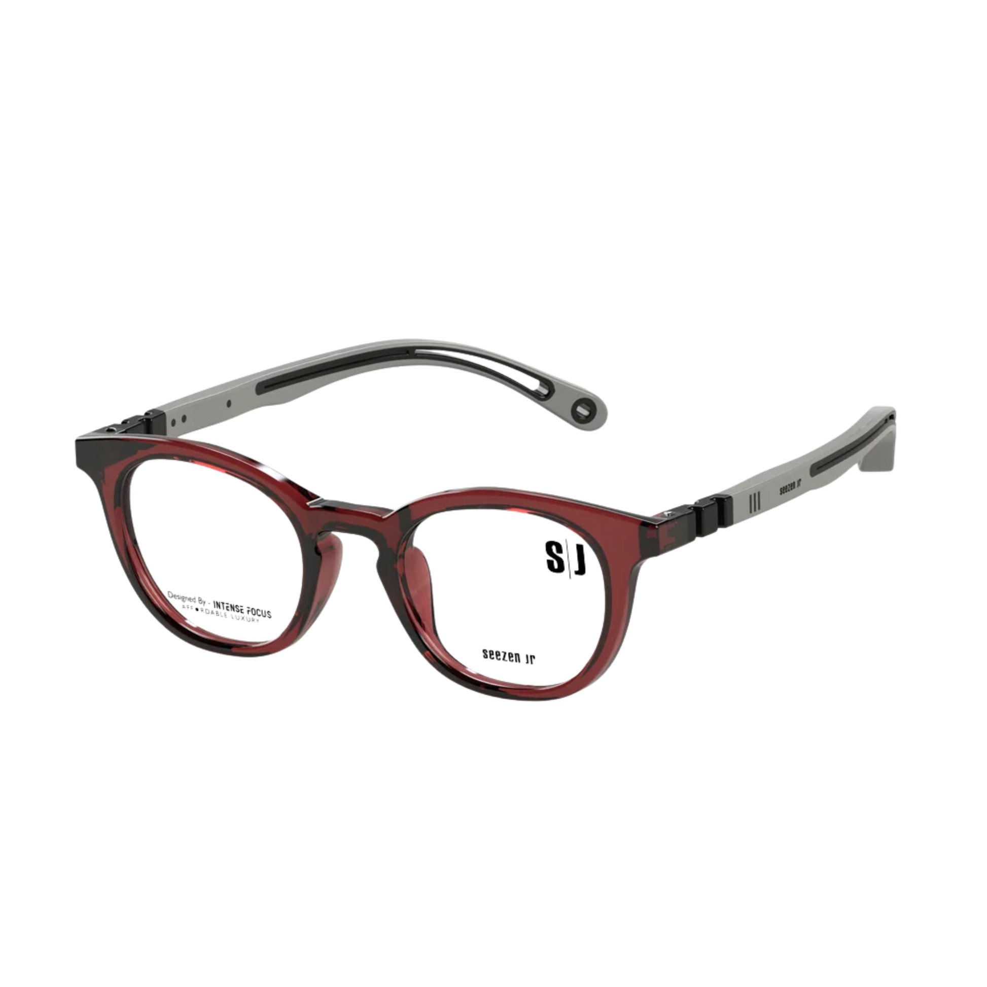 Seezen Jr Glam Junior-02 kids acetate round full-rim optical three-quarter view