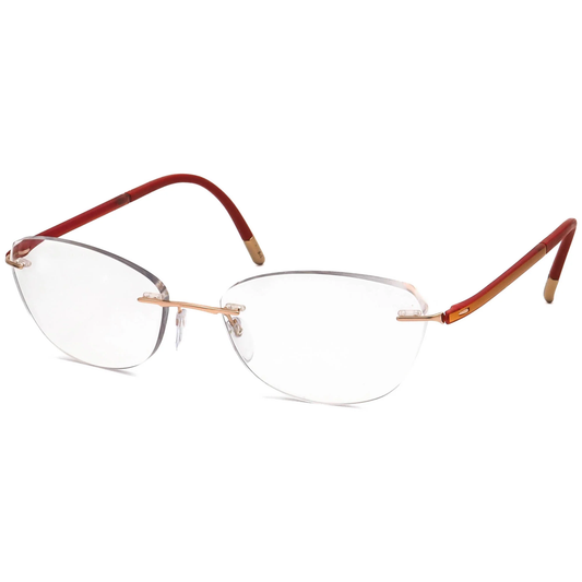 Silhouette SIL5479 women's cat-eye rimless optical frame crafted from lightweight Hightech Titanium.