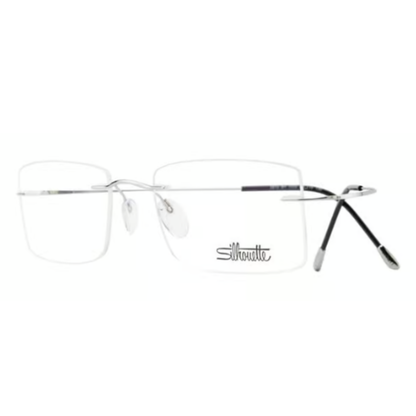 Silhouette SIL5515 unisex rectangle rimless optical frame in lightweight titanium with luxury minimalist styling.