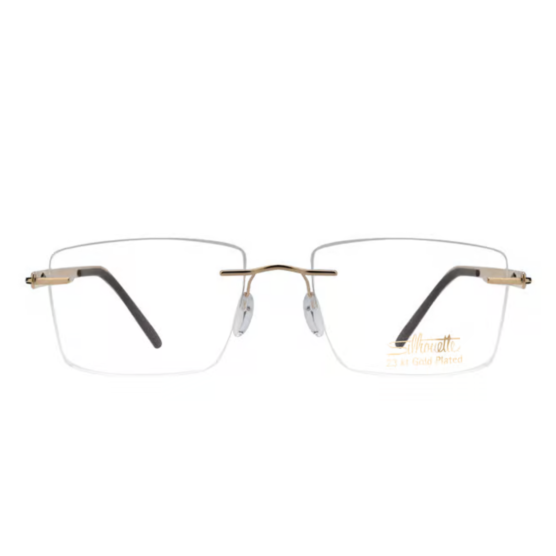 Silhouette SIL5558 unisex rectangle titanium rimless optical frame with lightweight luxury design.