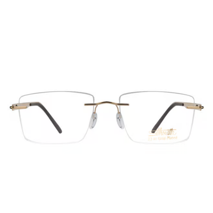 Silhouette SIL5558 unisex rectangle titanium rimless optical frame with lightweight luxury design.