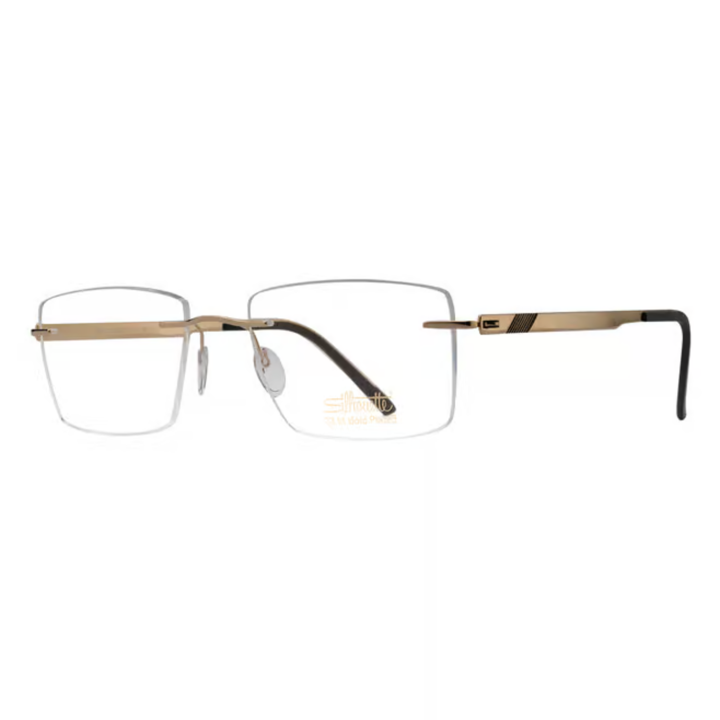 Silhouette SIL5558 unisex rectangle titanium rimless optical frame with lightweight luxury design.