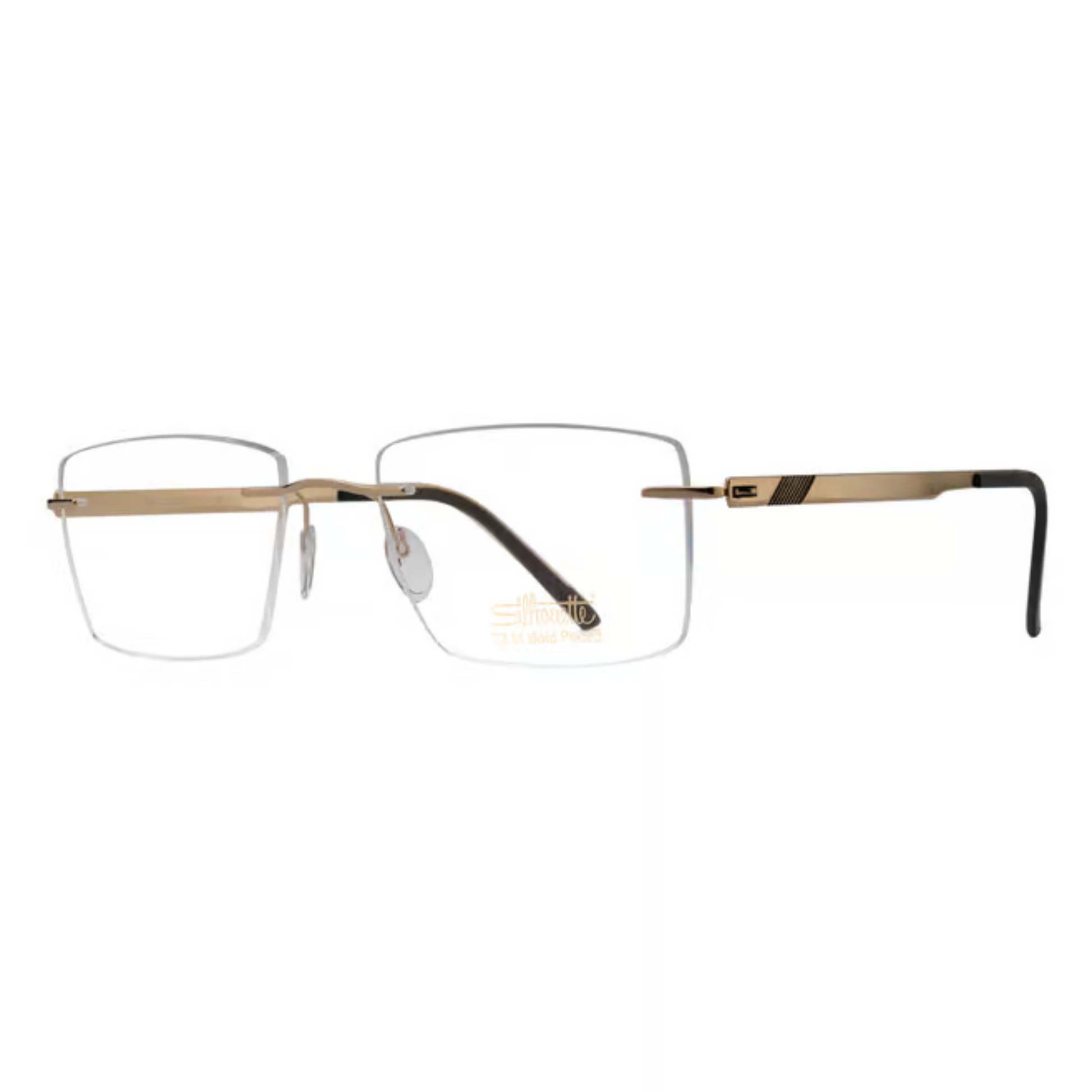 Silhouette SIL5558 unisex rectangle titanium rimless optical frame with lightweight luxury design.