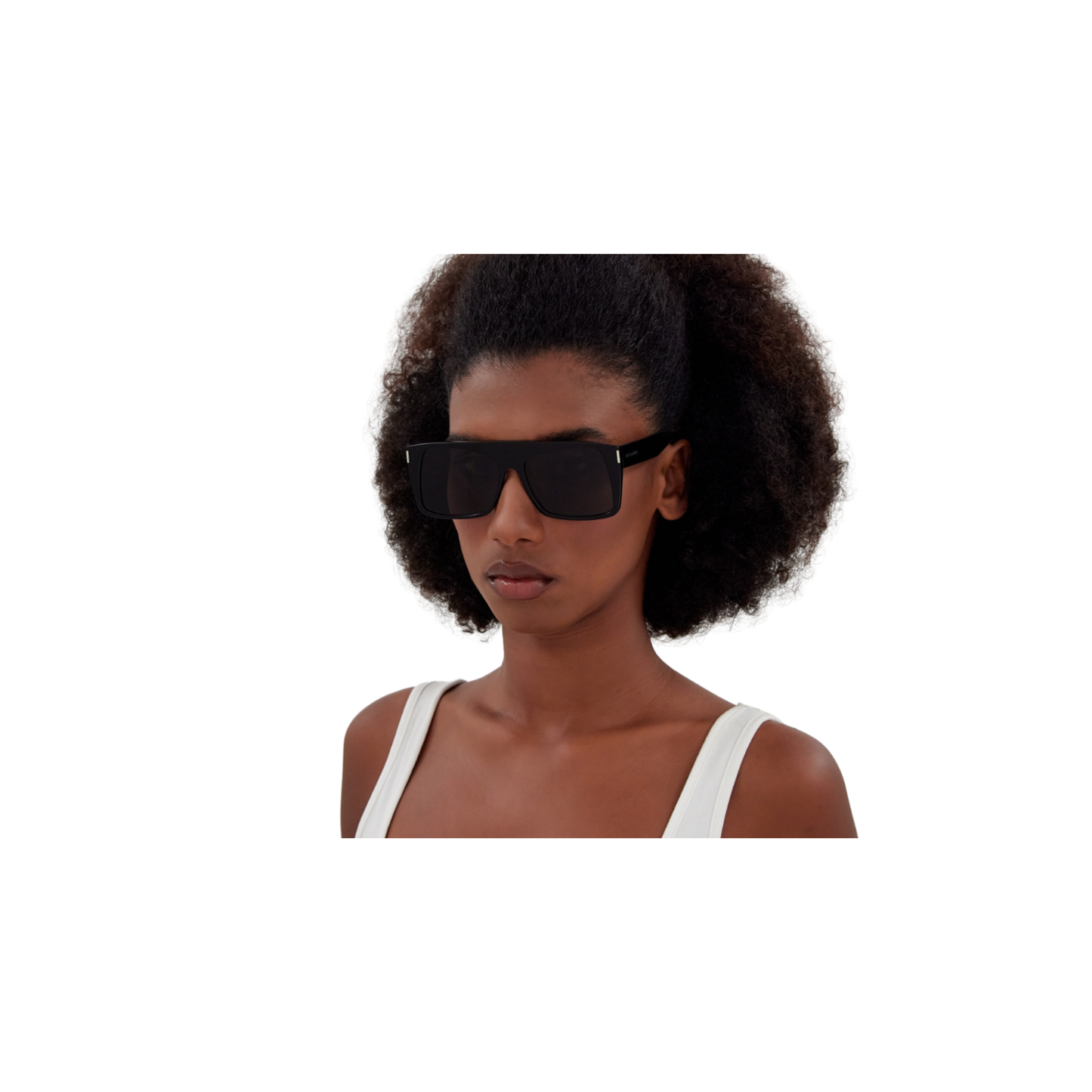 SL651 Vitti black square acetate sunglasses with black lenses