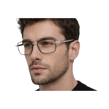 SL780 silver metal full-frame aviator eyeglasses for men and women