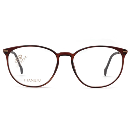 Stepper SI20050 unisex round titanium optical frame with lightweight construction and refined contemporary styling.