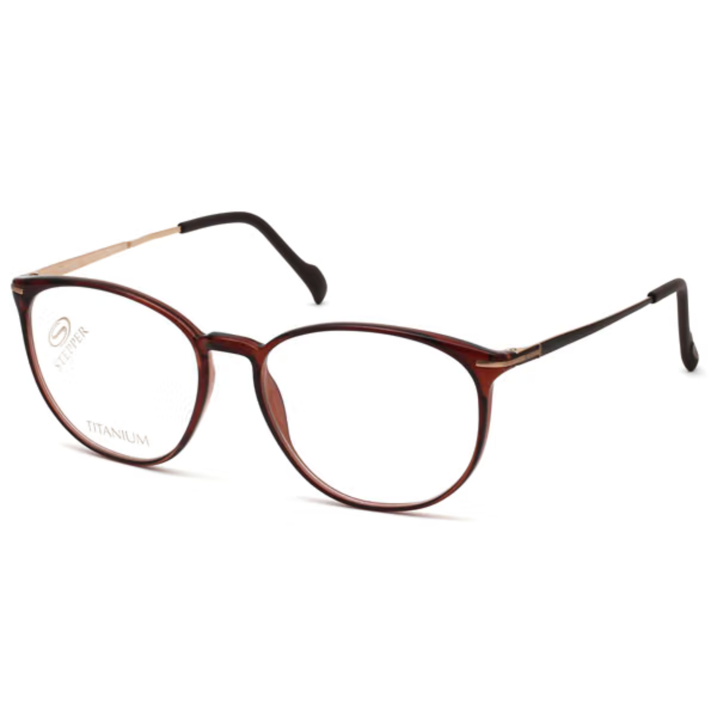 Stepper SI20050 unisex round titanium optical frame with lightweight construction and refined contemporary styling.