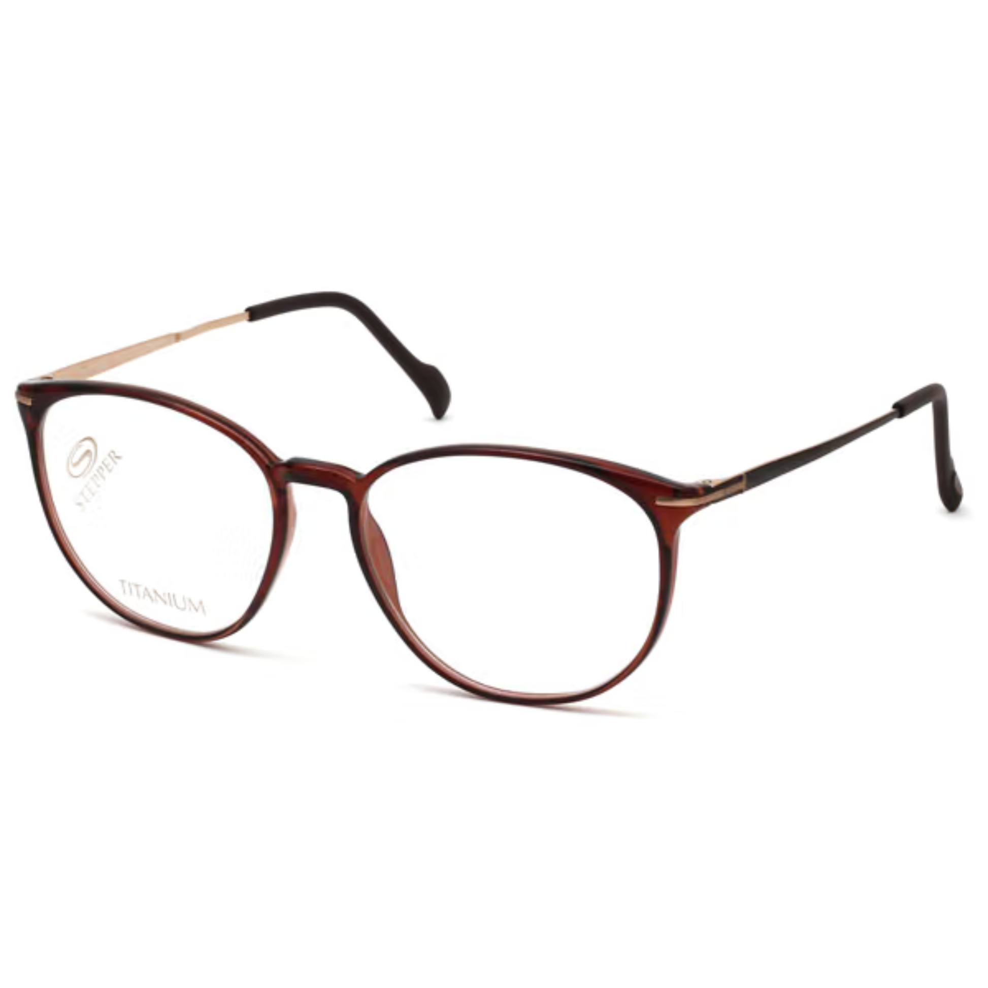 Stepper SI20050 unisex round titanium optical frame with lightweight construction and refined contemporary styling.