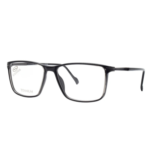 Stepper SI20074 unisex square titanium optical frame with lightweight full-rim construction and contemporary styling.