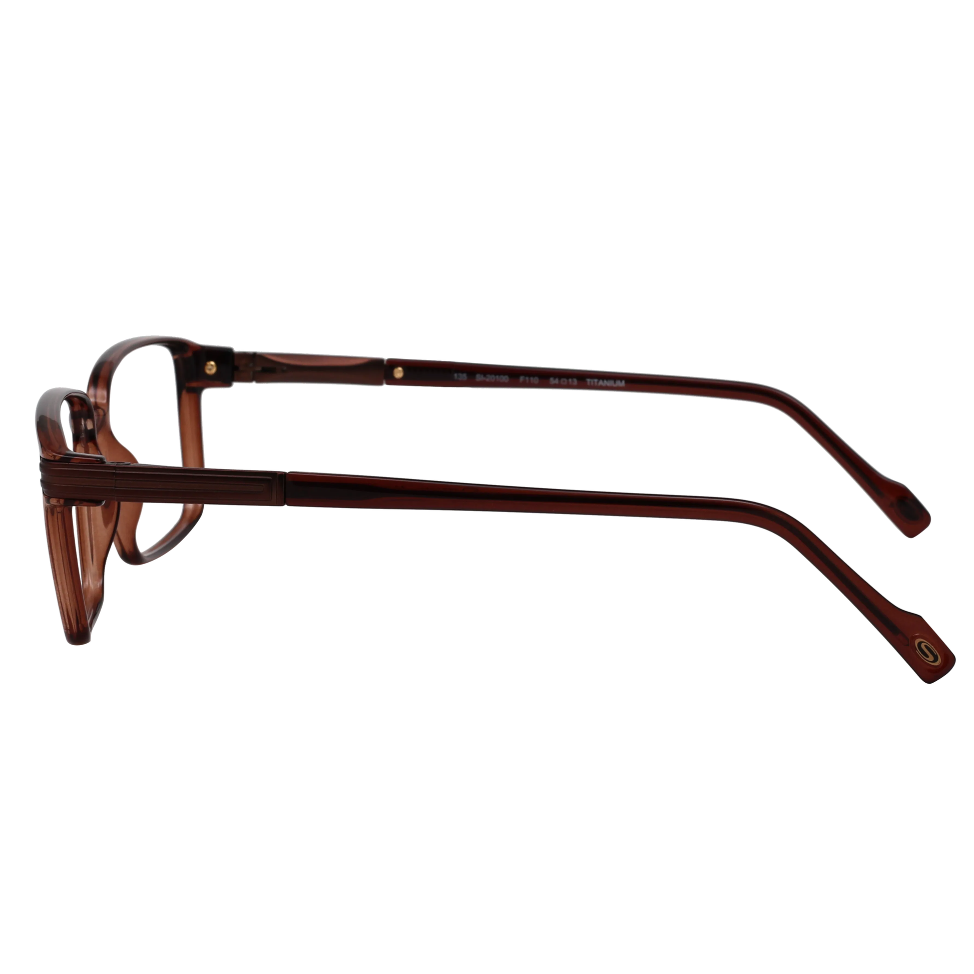 Stepper SI20100 unisex rectangle full-rim optical frame crafted from lightweight titanium.