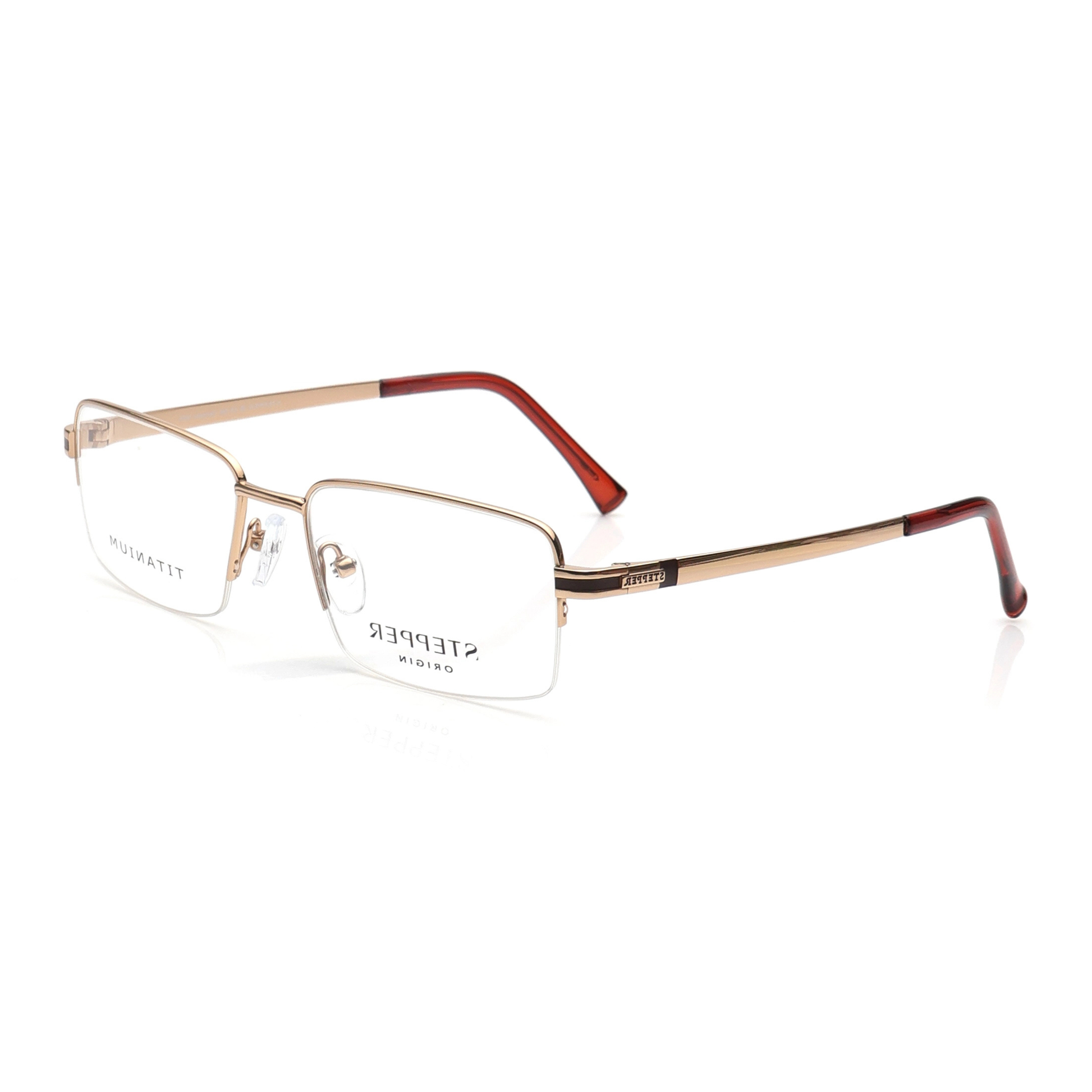 Stepper SI4132 unisex rectangle supra optical frame crafted from lightweight titanium.
