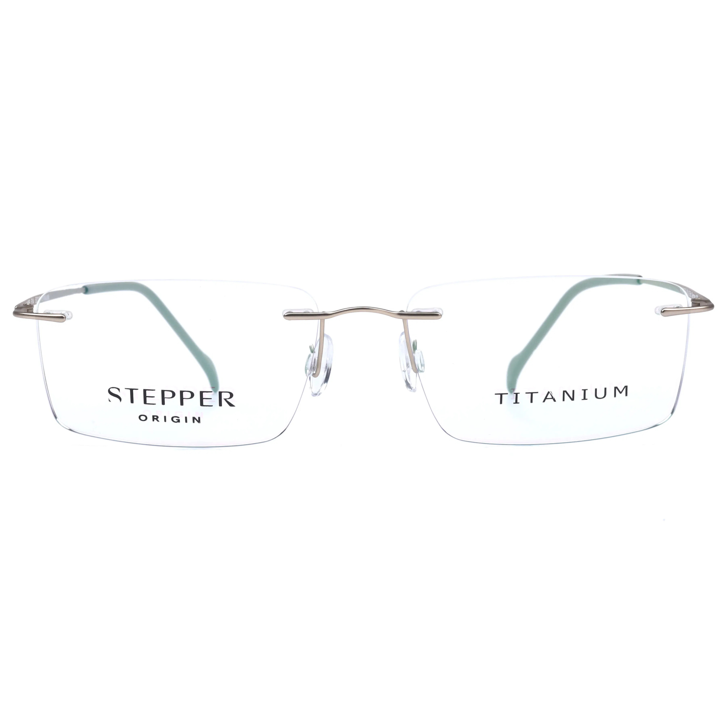 Stepper SI4253B unisex rectangle rimless optical frame crafted from lightweight titanium.