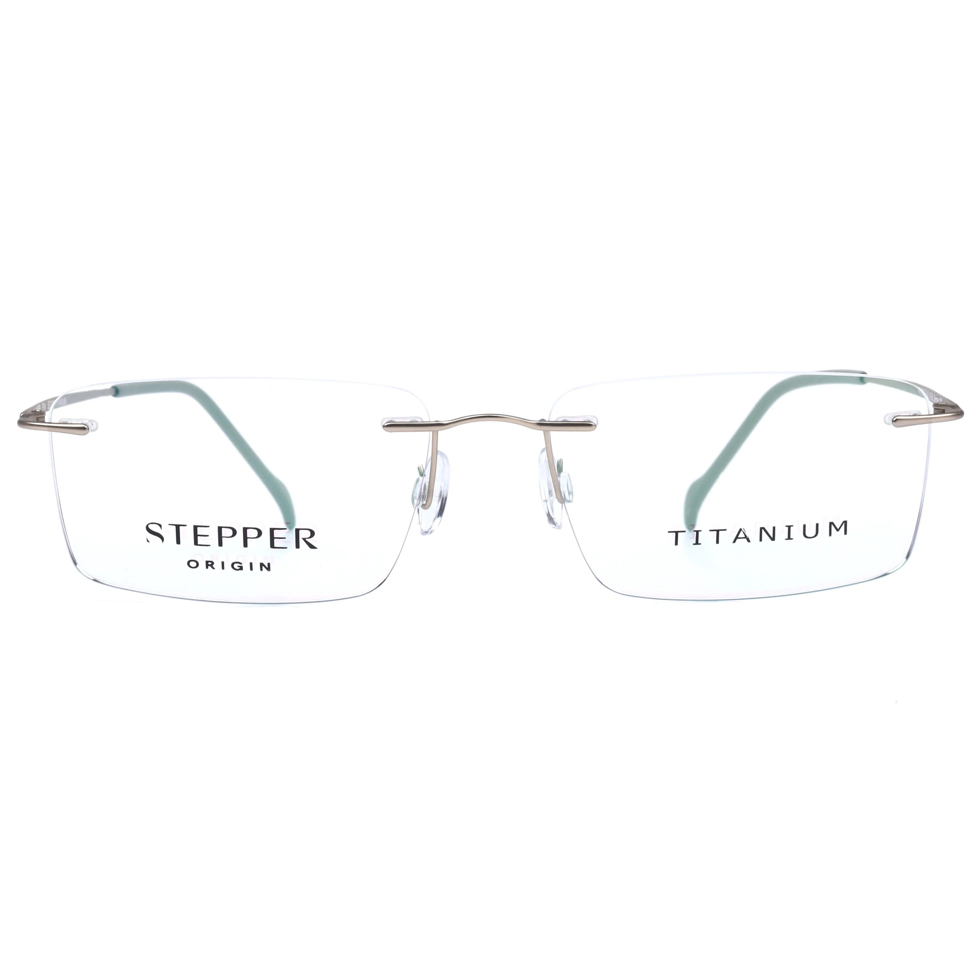 Stepper SI4253B unisex rectangle rimless optical frame crafted from lightweight titanium.