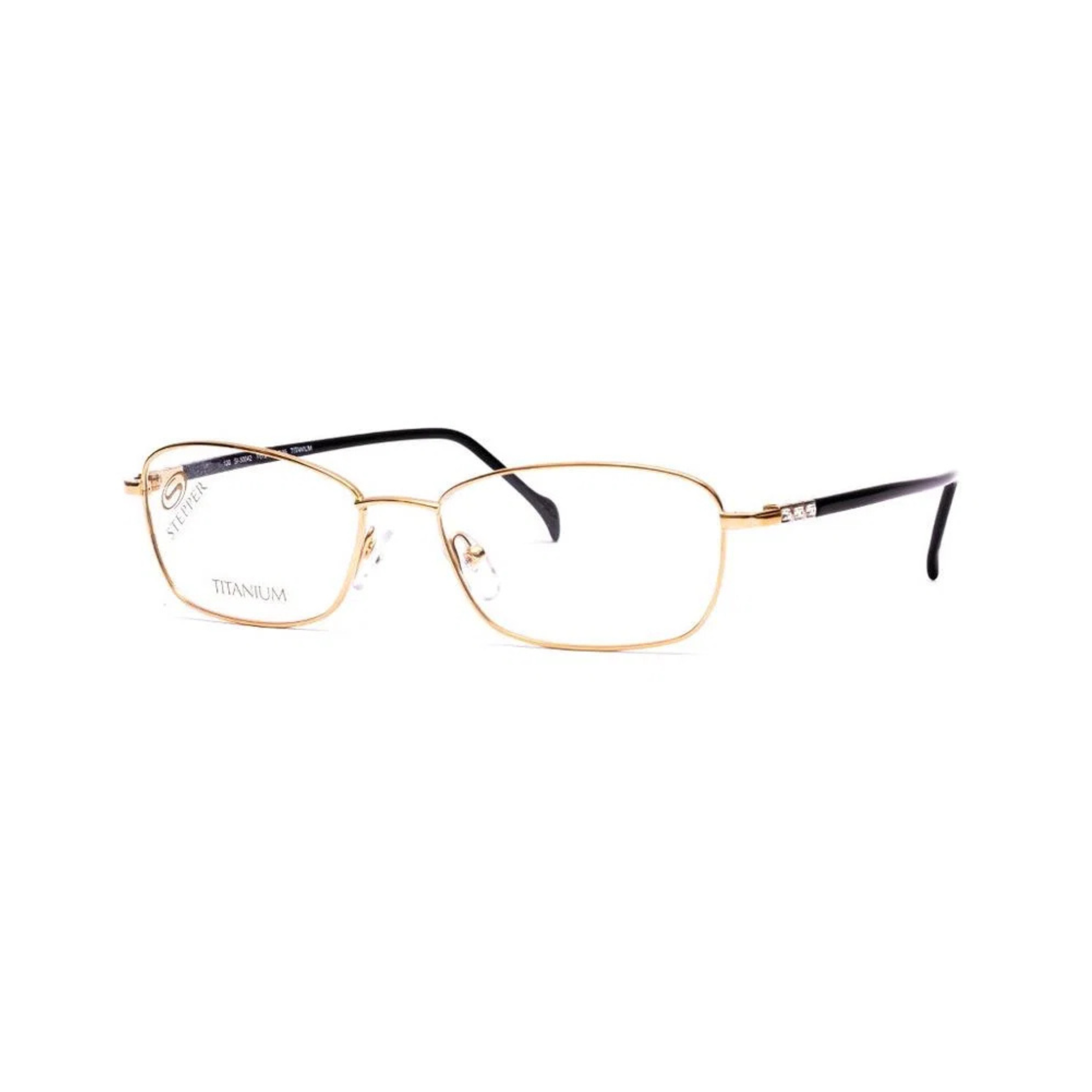 Stepper SI60068 unisex rectangle optical frame featuring lightweight titanium construction and refined modern styling.