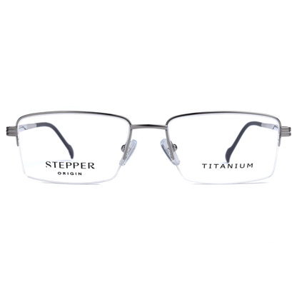 Stepper SI60069 unisex rectangle optical frame crafted from lightweight titanium with a refined minimalist design.