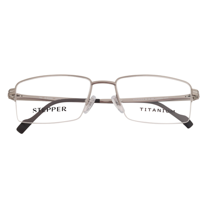 Stepper SI60069 unisex rectangle optical frame crafted from lightweight titanium with a refined minimalist design.