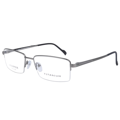 Stepper SI60069 unisex rectangle optical frame crafted from lightweight titanium with a refined minimalist design.