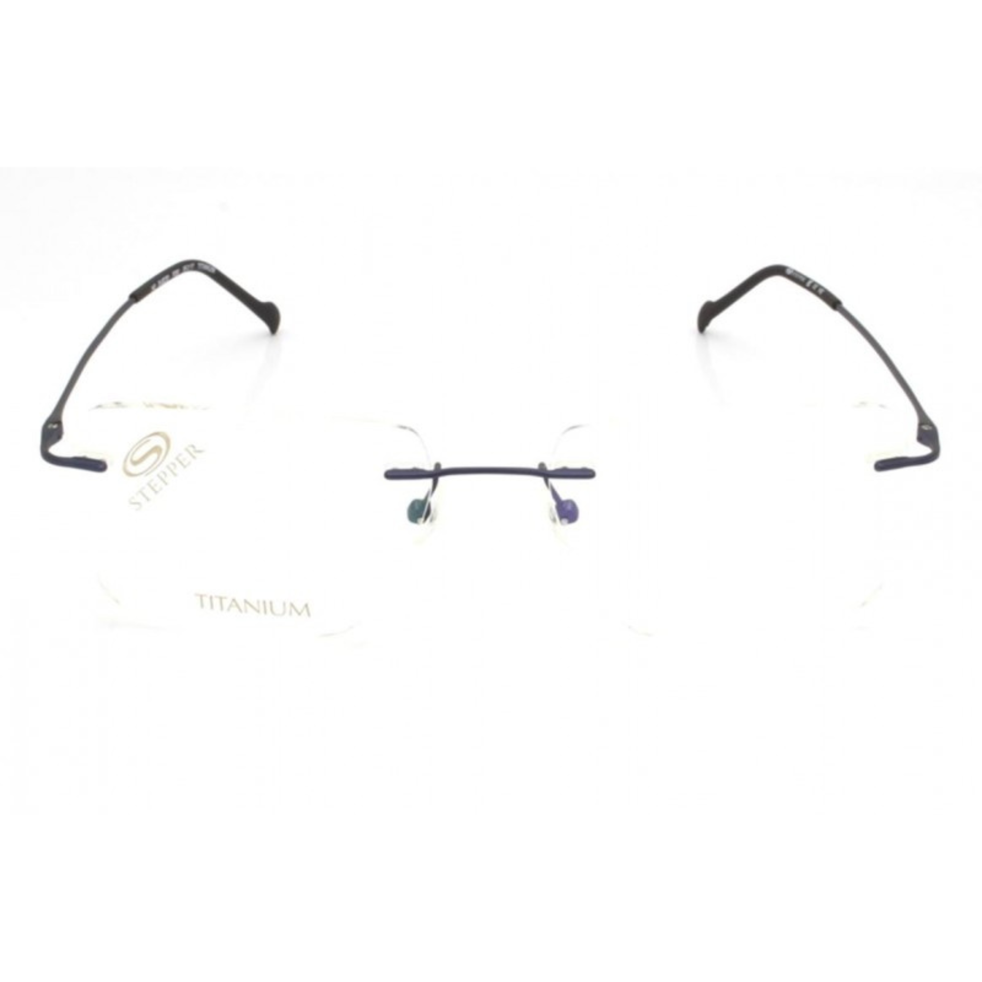 Stepper SI82230 unisex rimless rectangle optical frame crafted from lightweight titanium with minimalist luxury styling.