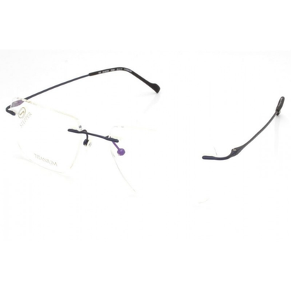 Stepper SI82230 unisex rimless rectangle optical frame crafted from lightweight titanium with minimalist luxury styling.