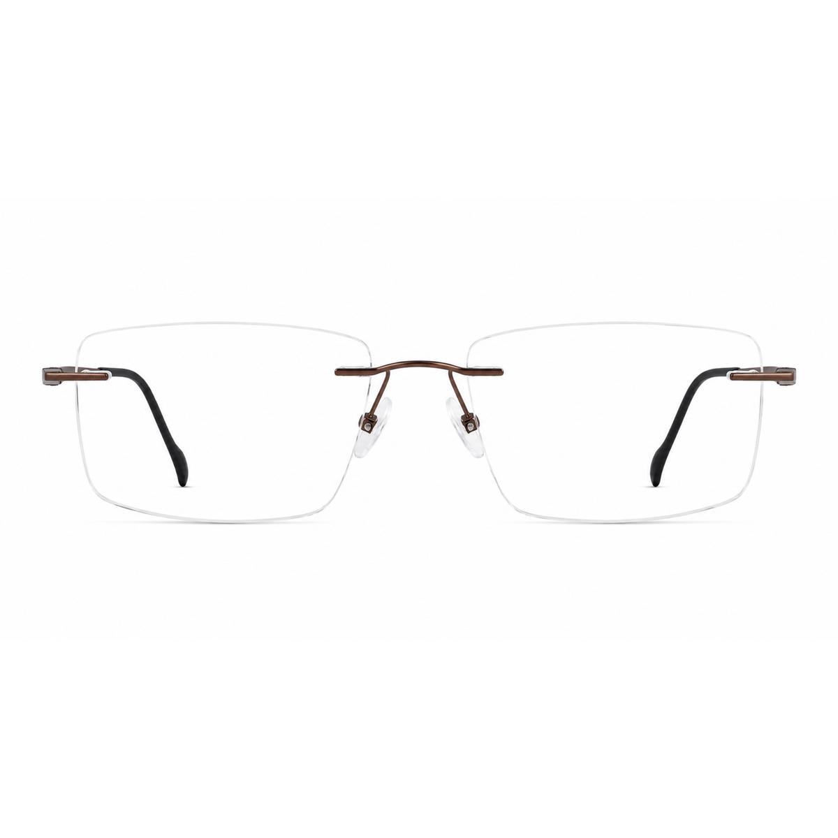 Stepper SI86569 unisex rectangle rimless optical frame crafted from lightweight titanium.