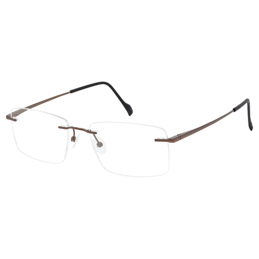 Stepper SI86569 unisex rectangle rimless optical frame crafted from lightweight titanium.