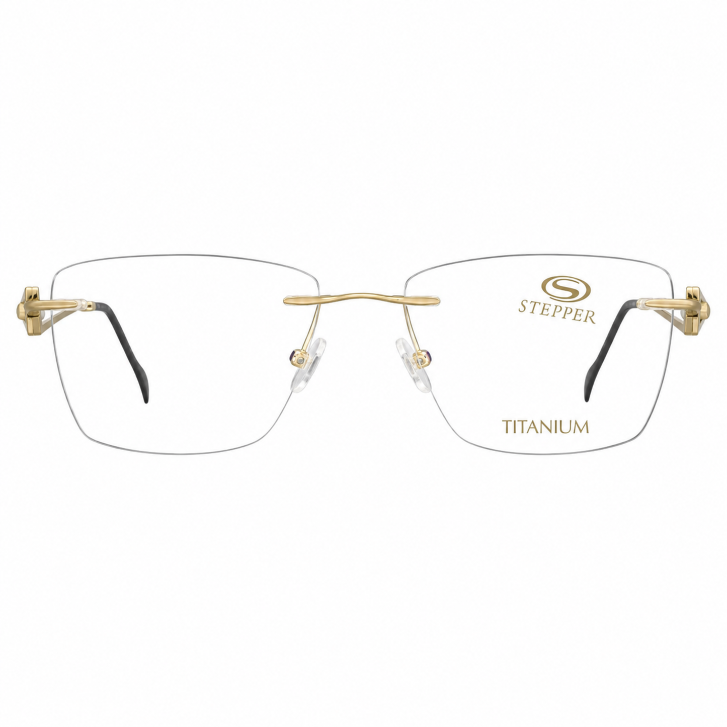 Stepper SI99022 unisex rimless rectangle optical frame crafted from lightweight titanium for premium comfort.