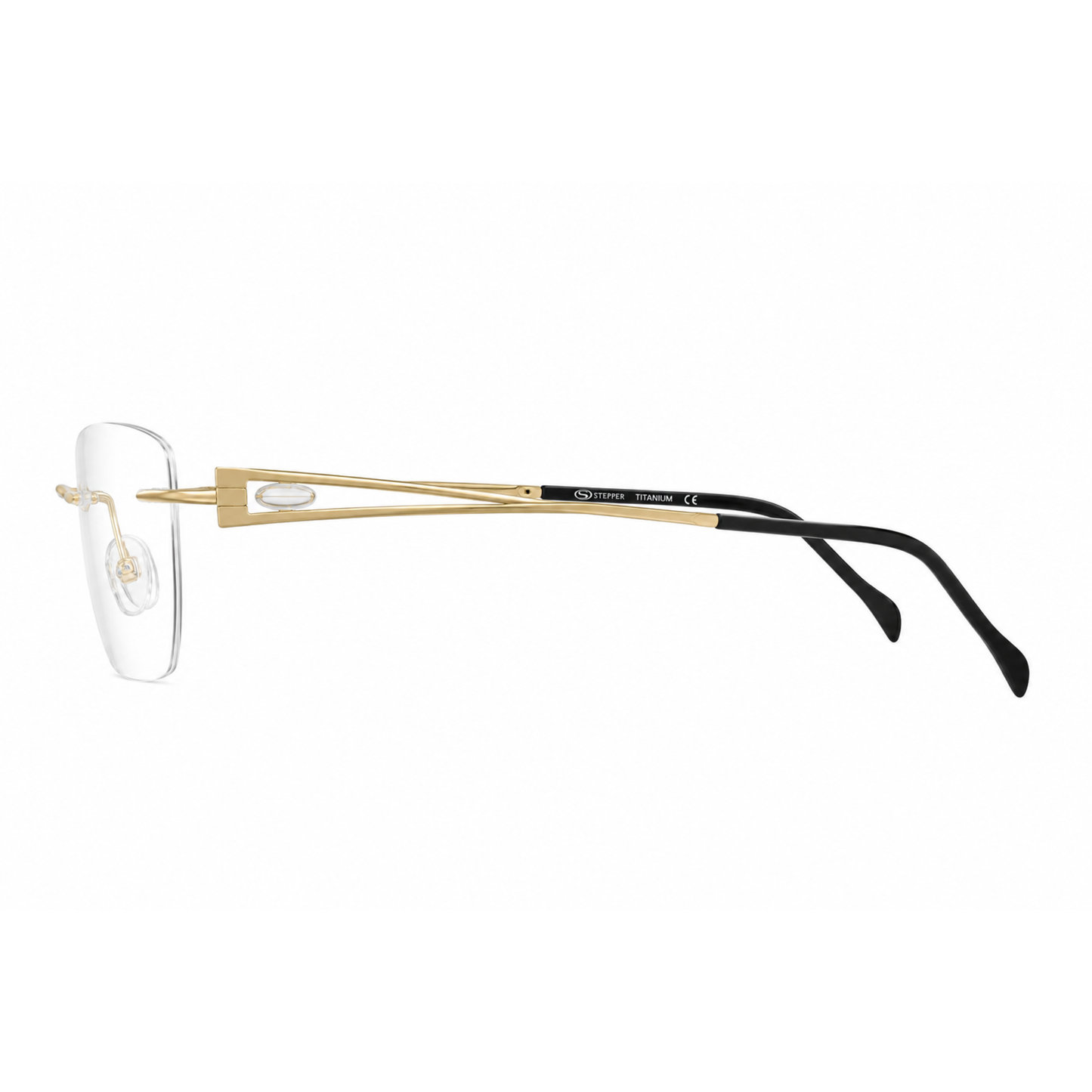 Stepper SI99022 unisex rimless rectangle optical frame crafted from lightweight titanium for premium comfort.
