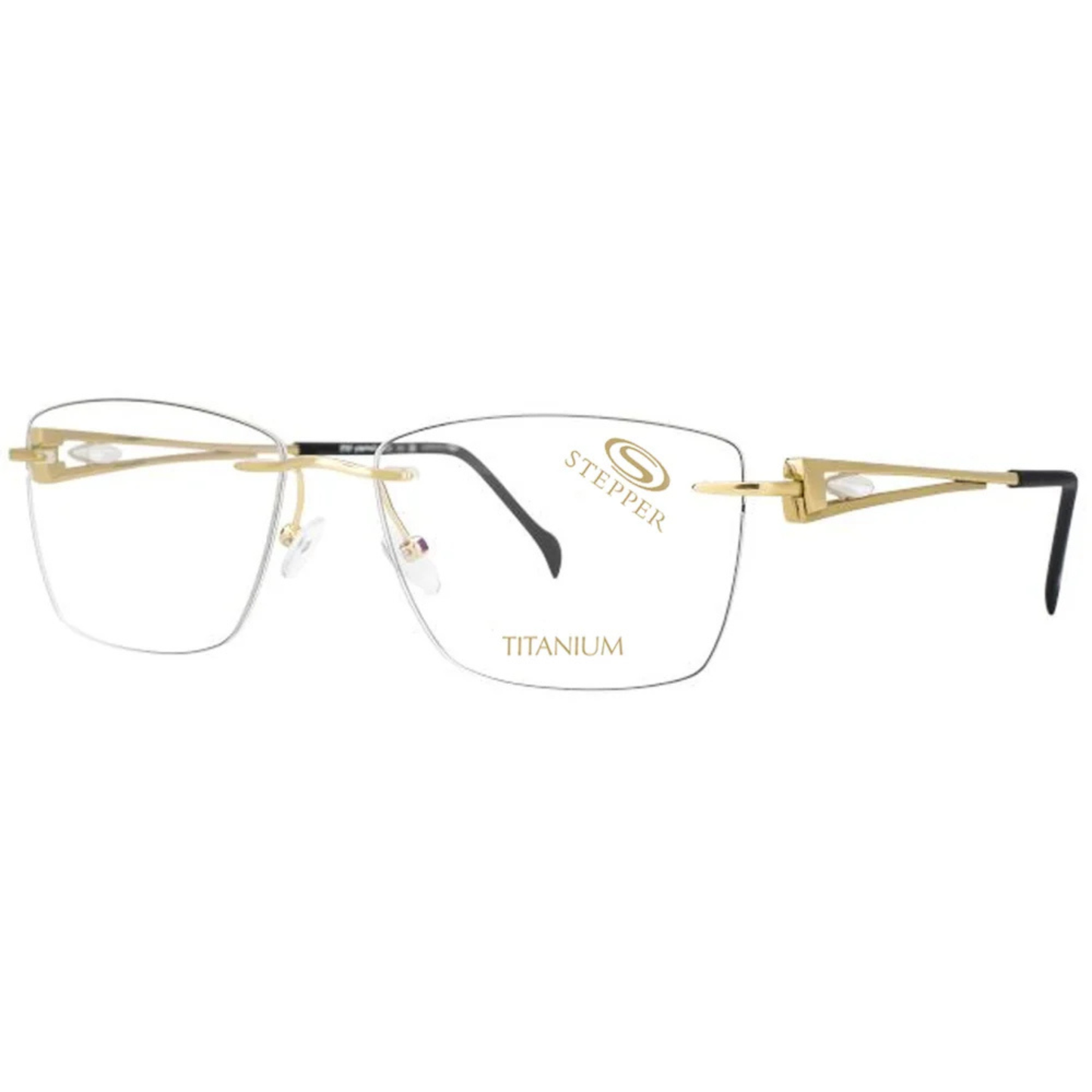 Stepper SI99022 unisex rimless rectangle optical frame crafted from lightweight titanium for premium comfort.