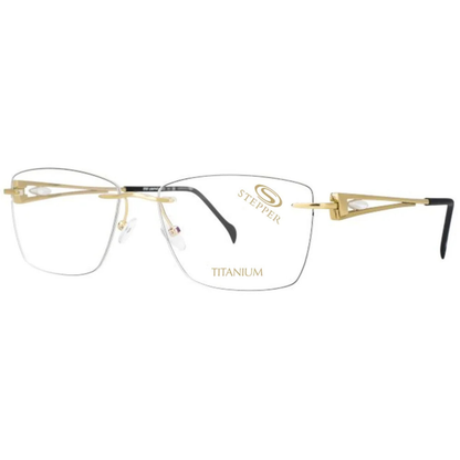 Stepper SI99022 unisex rimless rectangle optical frame crafted from lightweight titanium for premium comfort.