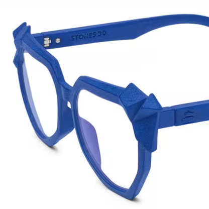 Stone 3D Brussels women's geometric optical frame featuring a lightweight full-rim design with elegant contemporary styling.