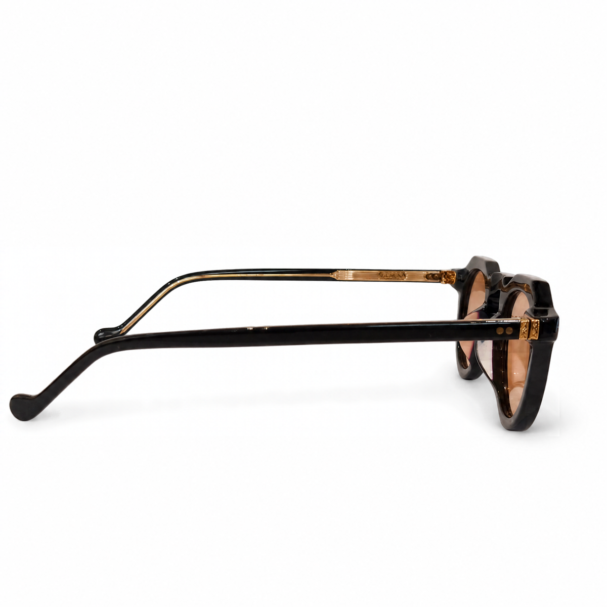 Super Sung SK1055 unisex acetate-style round sunglasses showing the temple profile