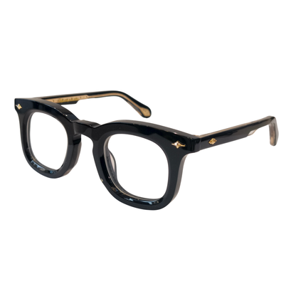 Super Sung SK1093 unisex acetate round-square optical frame three-quarter view