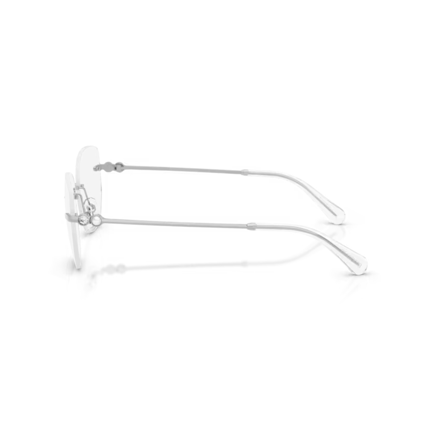 4001Silver Swarovski SK1038 rimless metal eyeglasses 54 for women with luxury minimalist design