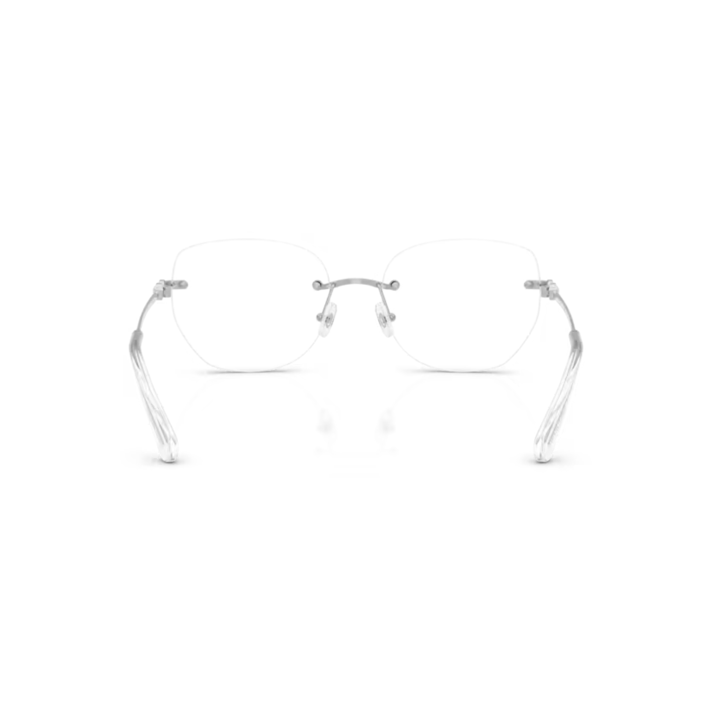 4001Silver Swarovski SK1038 rimless metal eyeglasses 54 for women with luxury minimalist design