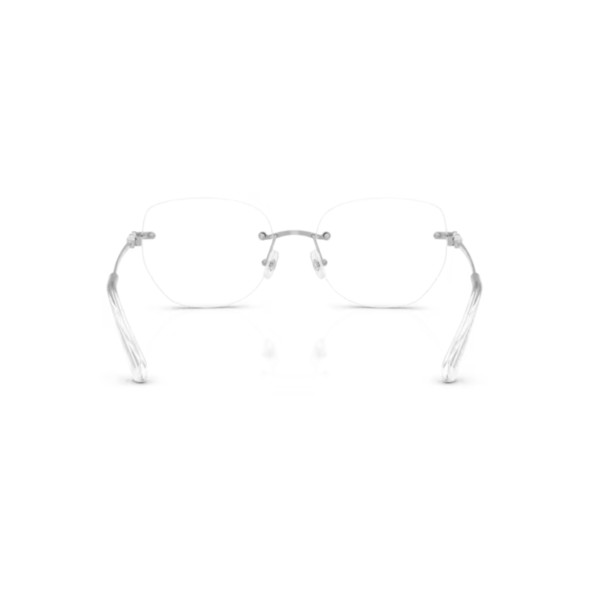4001Silver Swarovski SK1038 rimless metal eyeglasses 54 for women with luxury minimalist design