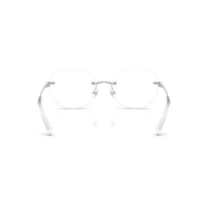 4001Silver Swarovski SK1038 rimless metal eyeglasses 54 for women with luxury minimalist design