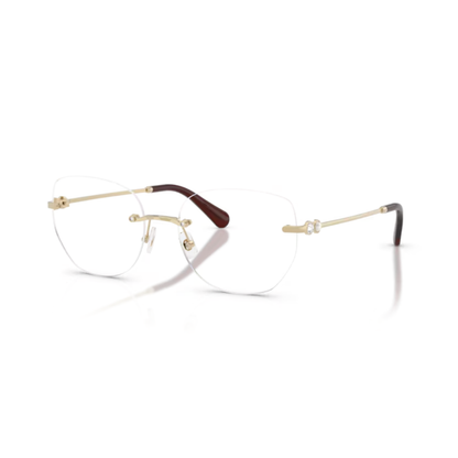 PaleGold4013 Swarovski SK1038 rimless metal eyeglasses 54 for women with luxury minimalist design