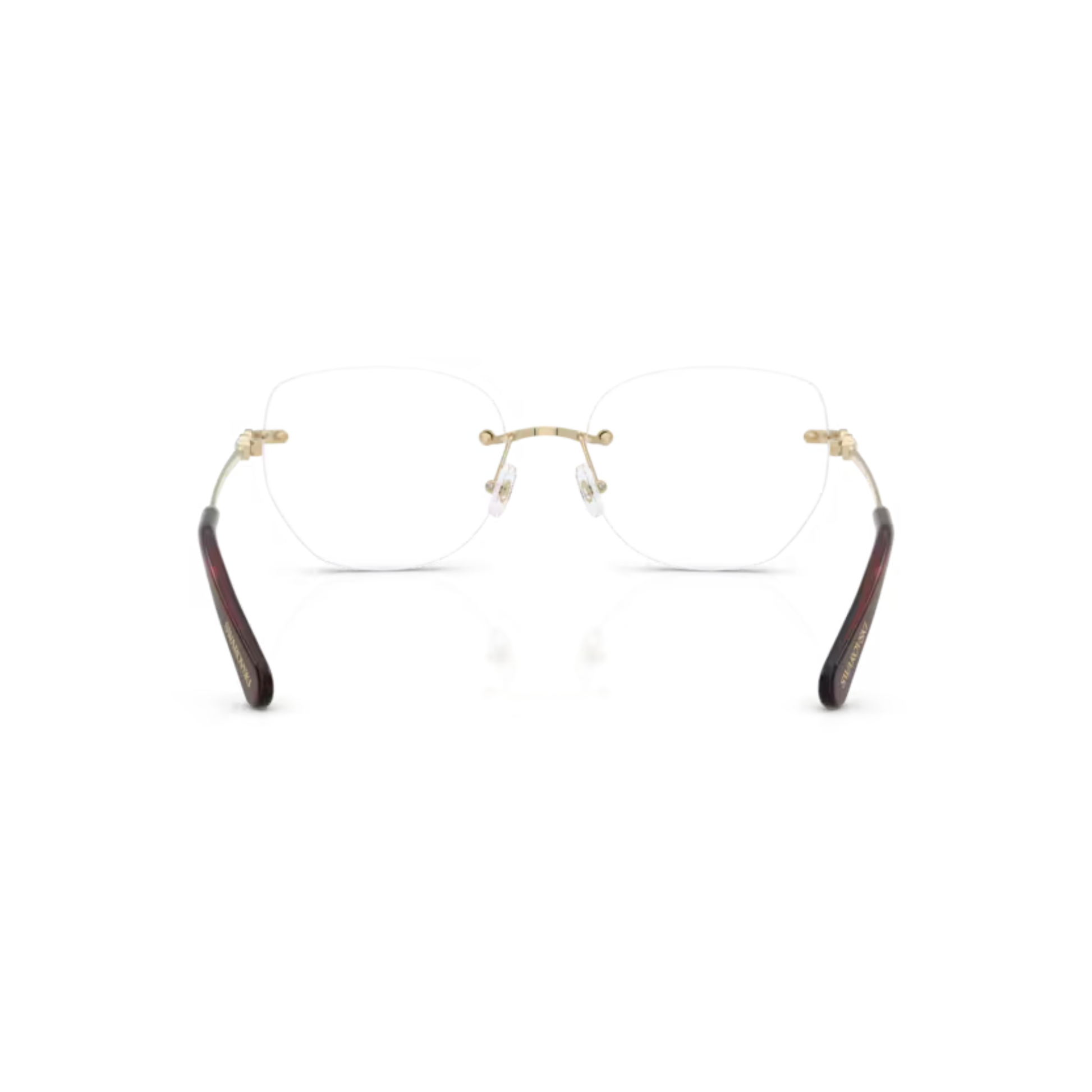 PaleGold4013 Swarovski SK1038 rimless metal eyeglasses 54 for women with luxury minimalist design