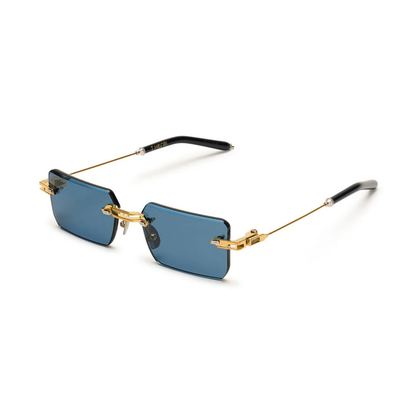T Henri Evija unisex rimless titanium rectangle sunglasses with luxury Japanese craftsmanship and 18K gold detailing