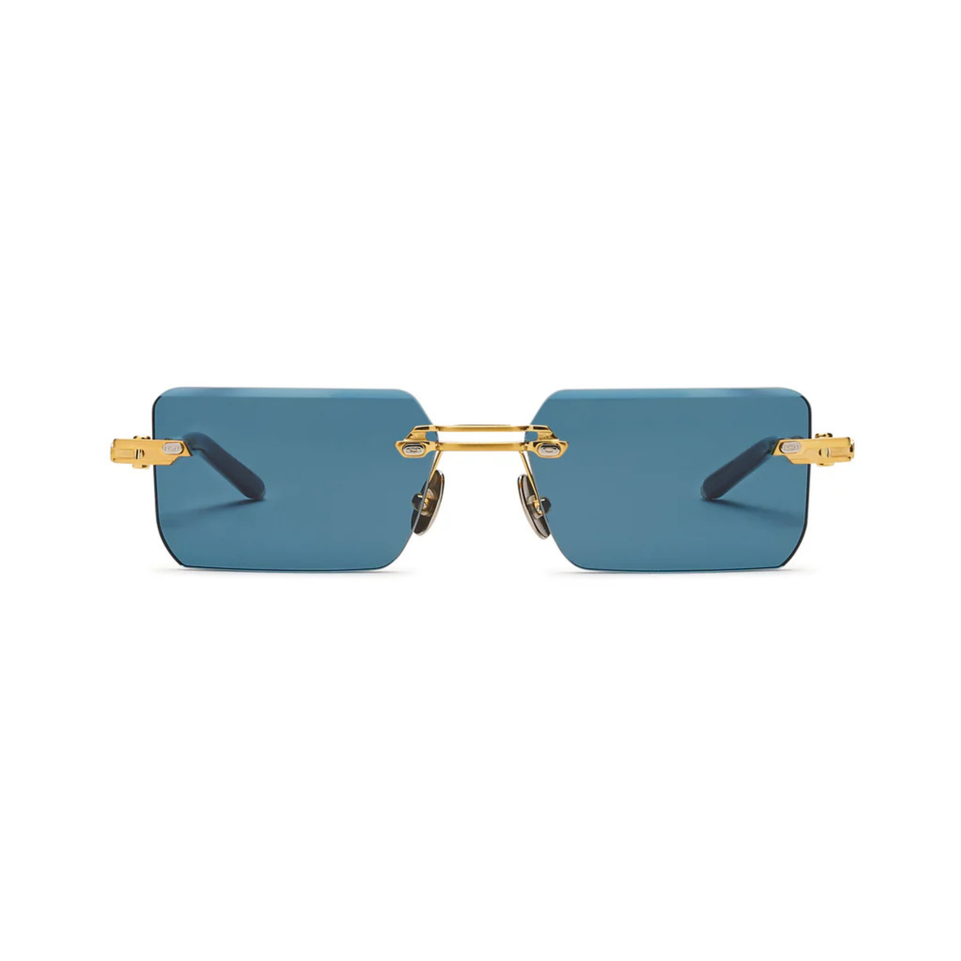 T Henri Evija unisex rimless titanium rectangle sunglasses with luxury Japanese craftsmanship and 18K gold detailing